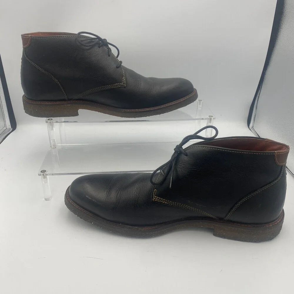 Johnston & Murphy Copeland 25-2021 Men's 11.5 M Boot Black Leather Ankle Chukka